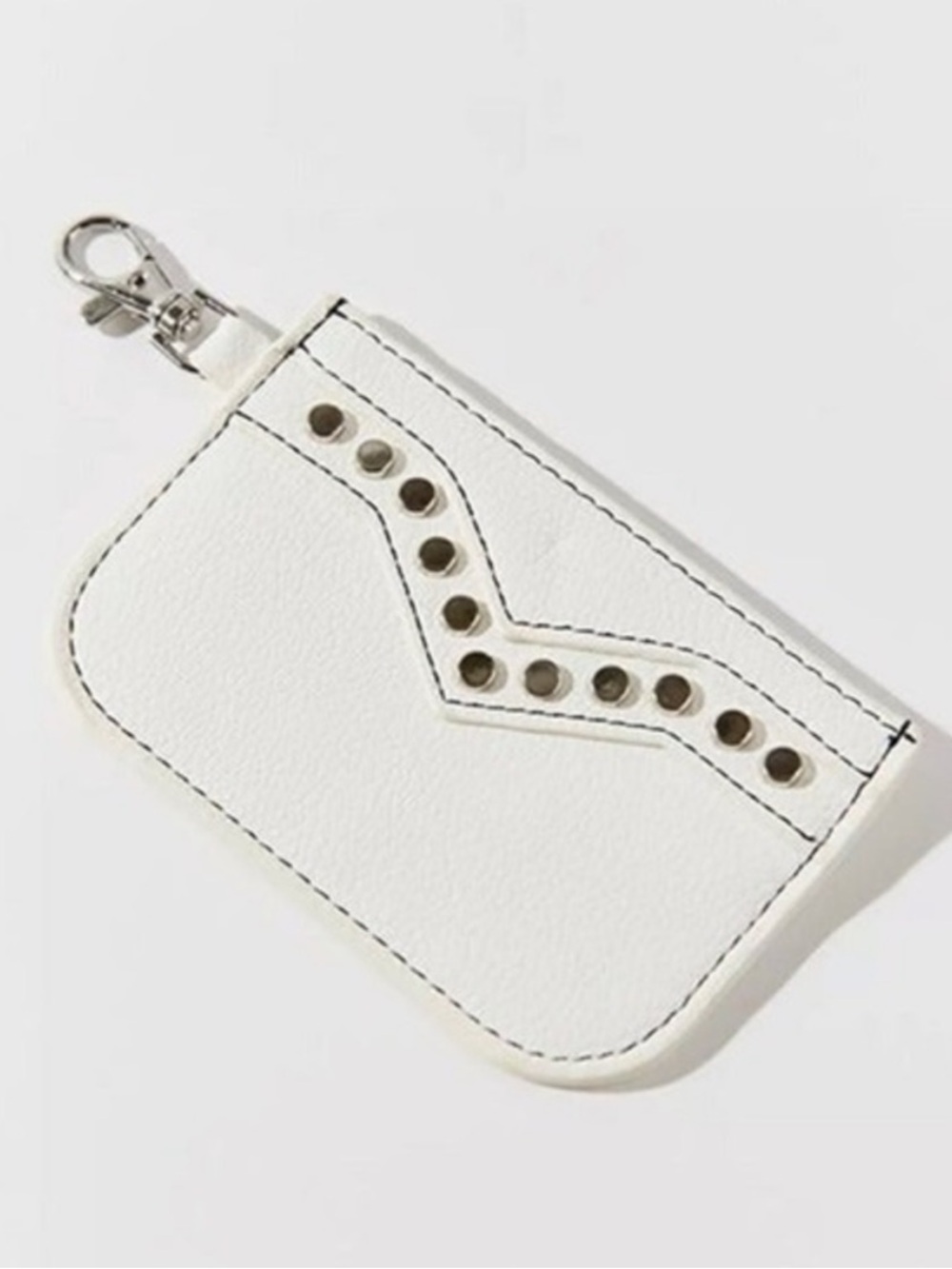Urban Outfitters Devon Studded Cardholder White Silver Wallet Keychain NEW NWT - Picture 8 of 8